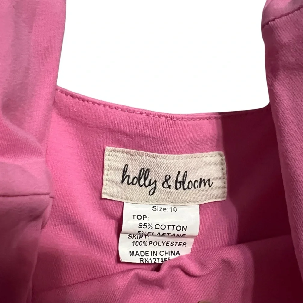Holly & Bloom 10Y Pink Puff Sleeve Dress